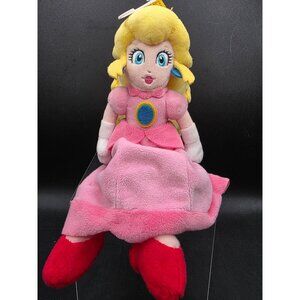 Plush Doll Princess Peach Pink Dress Crown Stuffed Toy Collectible